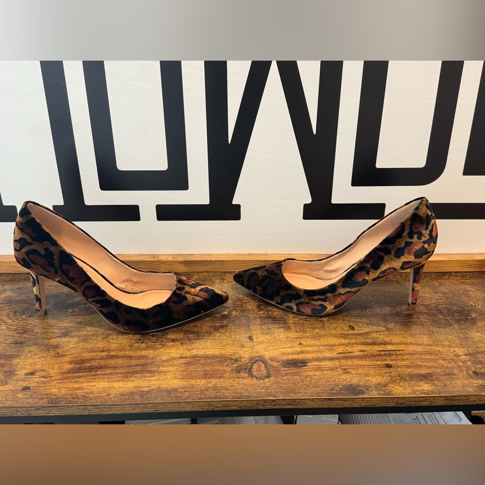 Jessica Simpson Velvet Leopard Print Heels